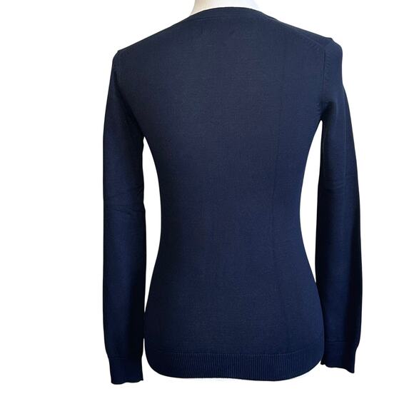 Tommy Hilfiger 100% Pima Cotton Argyle Blu and Pink V-Neck Sweater Sz XS NWT - Picture 2 of 11